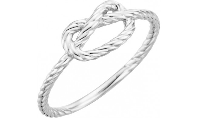 14K White Rope Knot Ring - 51428102P