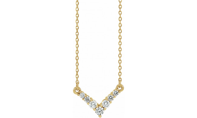 14K Yellow 1/3 CTW Diamond V 16-18 Necklace - 86616606P