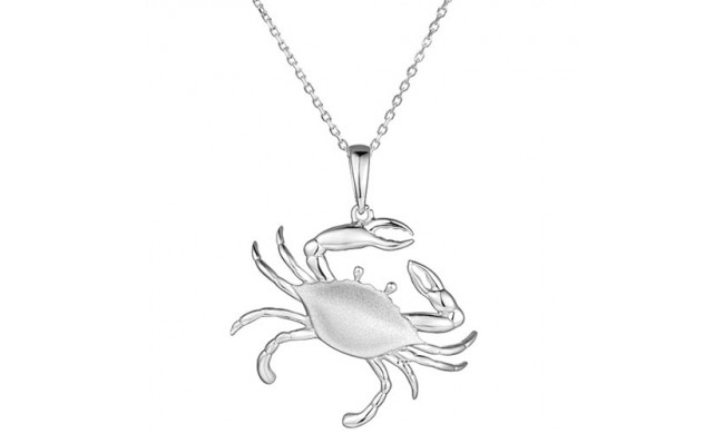 Alamea Sterling Silver Blue Crab Pendant