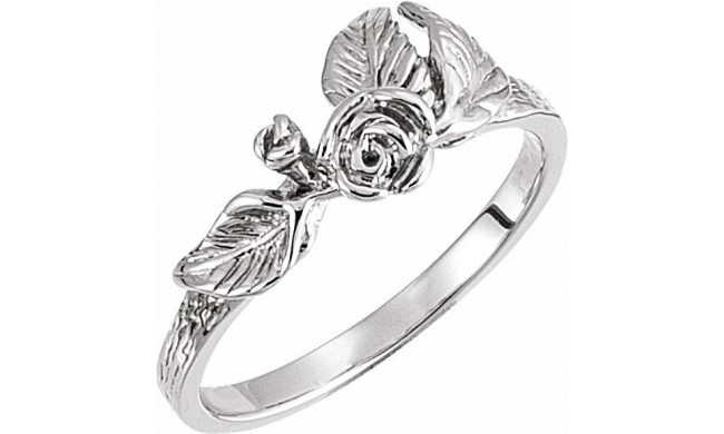 14K White Floral-Inspired Ring - 41944653P