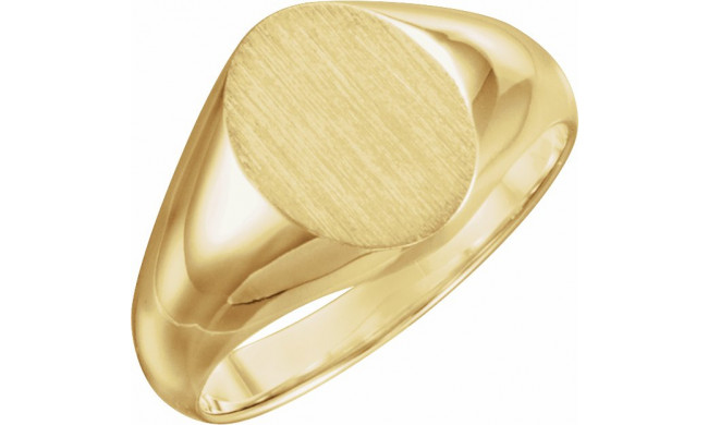 14K Yellow 10x8 mm Oval Signet Ring - 5543111827P
