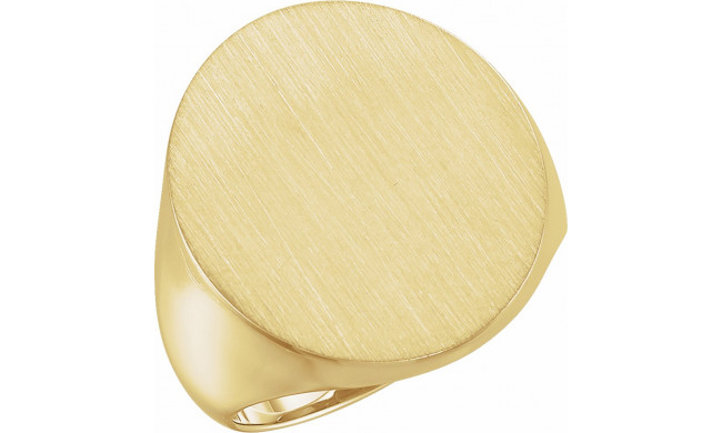 14K Yellow 22x20 mm Oval Signet Ring - 9600123834P