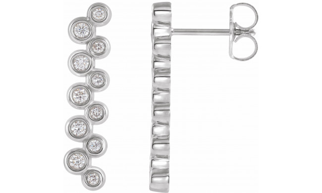 14K White 1/3 CTW Diamond Bezel-Set Bar Earrings - 86934600P