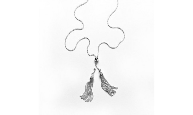 Southern Gates Sterling Silver Double Tassel Lariat Necklace