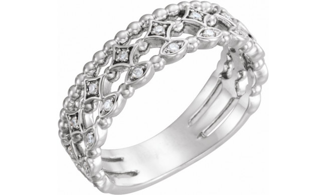 14K White 1/8 CTW Stackable Diamond Ring - 123124600P