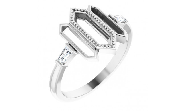 14K White 1/8 CTW Diamond Geometric Ring - 123966600P