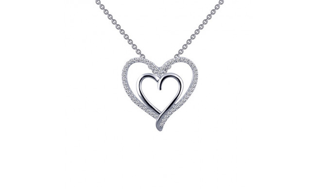 Lafonn Double-Heart Pendant Necklace - P0150CLP18
