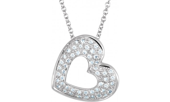 14K White 1/4 CTW Diamond Heart 18 Necklace - 69953101P