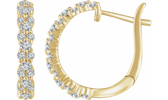 14K Yellow 5/8 CTW Diamond Hoop Earrings - 65286060001P