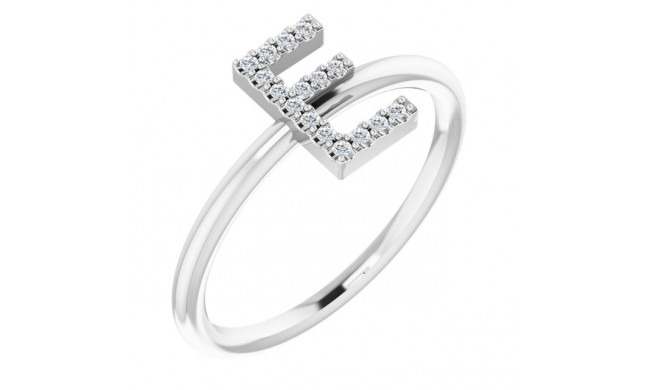 14K White .06 CTW Diamond Initial E Ring - 1238346020P