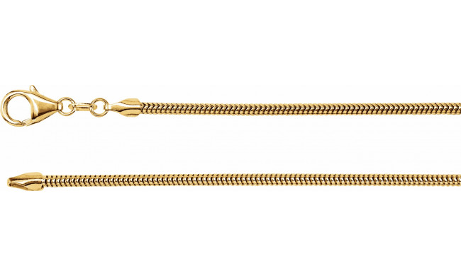 14K Yellow 2 mm Solid Round Snake 7 Chain - CH116120431P