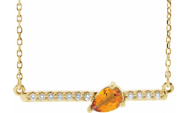 14K Yellow Citrine & 1/10 CTW Diamond 18 Necklace - 86812751P