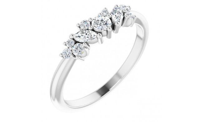 14K White 1/3 CTW Diamond Multi-Shape Ring - 123930600P