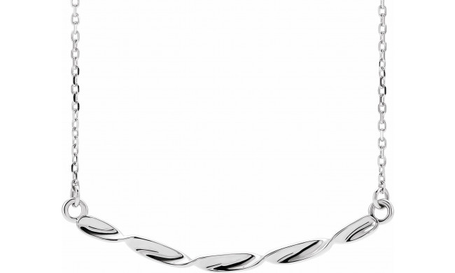 14K White Twisted Ribbon Bar 16-18 Necklace - 86645600P