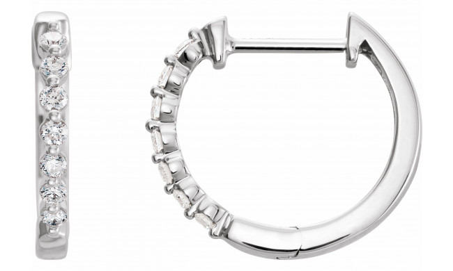 14K White 1/5 CTW Diamond 15.25 mm Hoop Earrings - 65214960001P