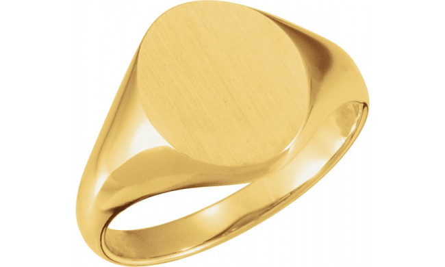 14K Yellow 11x9.5 mm Oval Signet Ring - 5758123697P