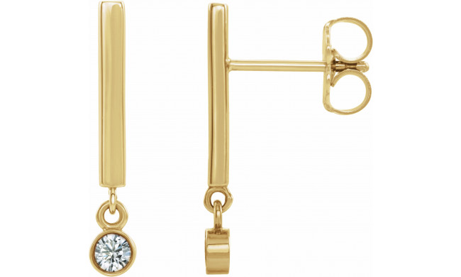 14K Yellow 1/8 CTW Diamond Bar Earrings - 869066017P