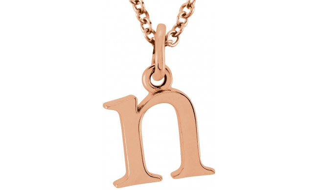 14K Rose Lowercase Initial n 16 Necklace - 8578070041P