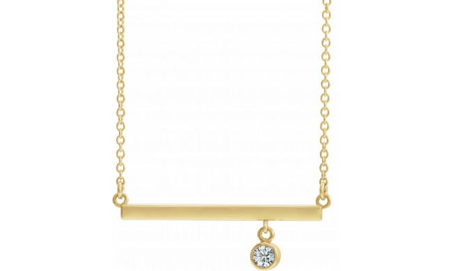 14K Yellow Diamond Bezel-Set 18 Bar Necklace - 869056106P
