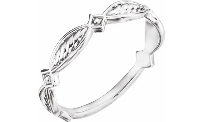 14K White Stackable Ring - 51637101P