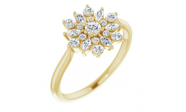 14K Yellow 1/2 CTW Diamond Vintage-Inspired Ring - 123944601P