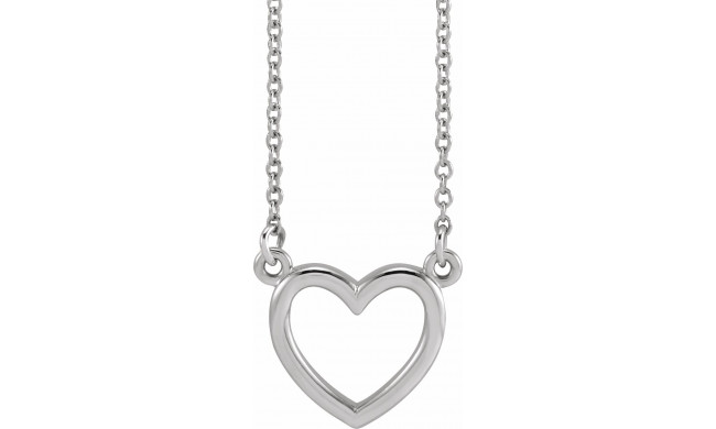 14K White 10.8x10 mm Heart 16 Necklace - 858741017P