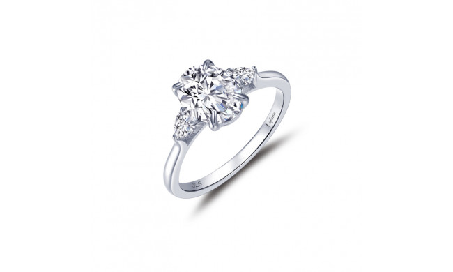 Lafonn Platinum Classic Three-Stone Engagement Ring - R0478CLP10