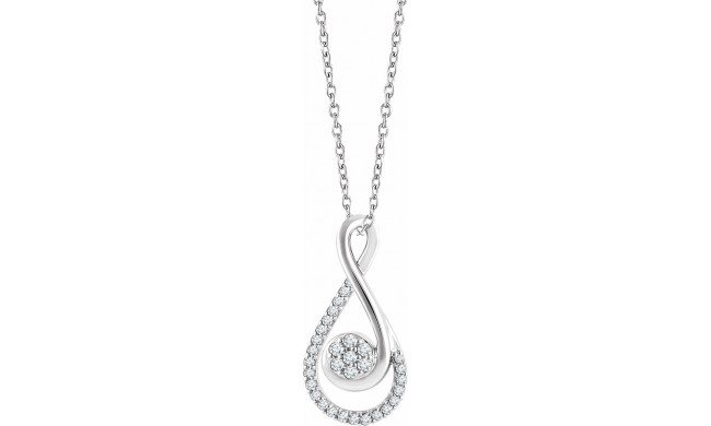 14K White 1/5 CTW Diamond Freeform 16-18 Necklace - 65266960000P