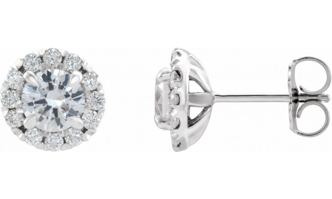 14K White Sapphire & 1/5 CTW Diamond Earrings - 869716020P
