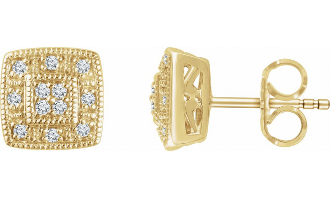 14K Yellow 1/10 CTW Diamond Cluster Earrings - 65294560001P