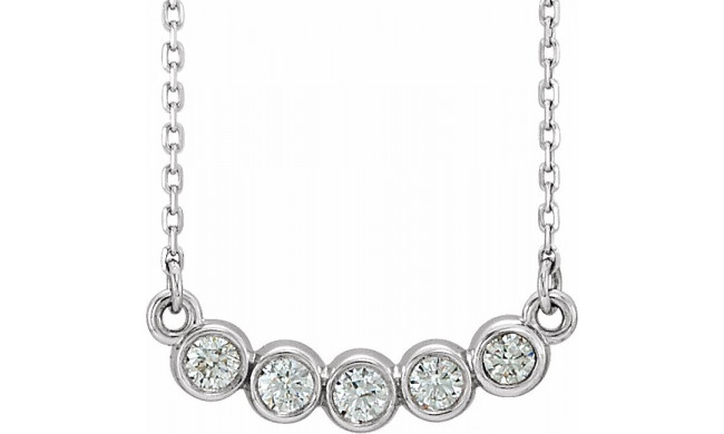 14K White  1/3 CTW Diamond Bezel-Set 16-18 Necklace - 86582600P