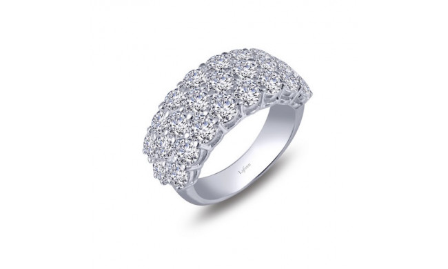 Lafonn Sterling Silver 3 Row Synthetic Diamond Ring