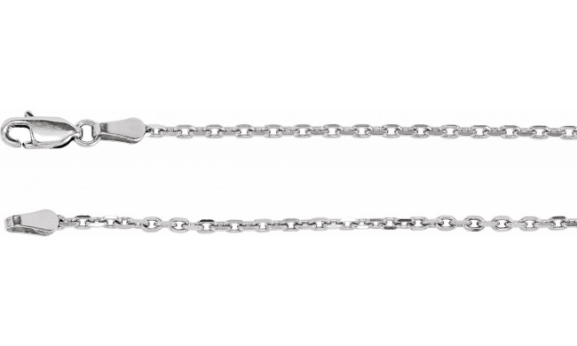 14K White 2 mm Diamond-Cut Cable 7 Chain - CH524242078P
