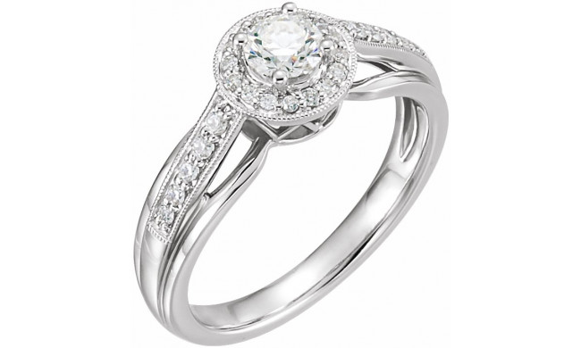 14K White 1/2 CTW Diamond Engagement Ring - 6562660001P