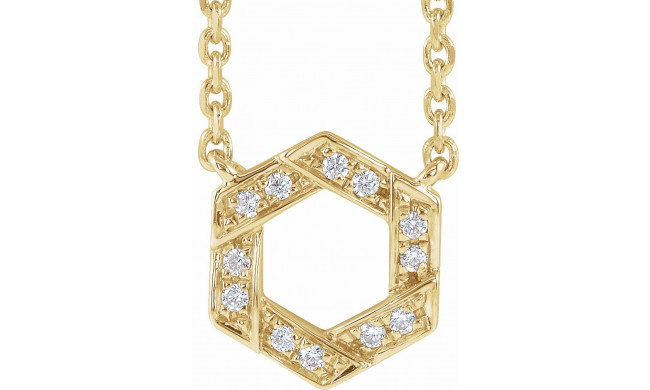 14K Yellow .06 CTW Diamond Geometric 16-18 Necklace - 65350060001P