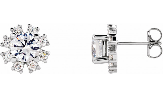 14K White Sapphire & 1/2 CTW Diamond Earrings - 20000286205P