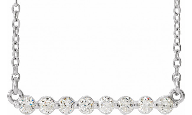 14K White 1/4 CTW Diamond Bar 18 Necklace - 86887615P