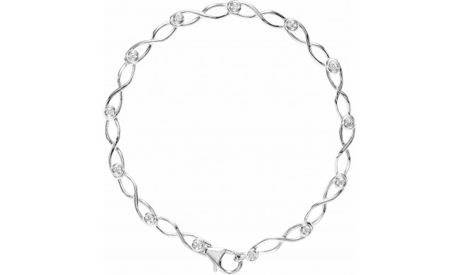 14K White 1/8 CTW Diamond 7 Link Bracelet - 65269460000P