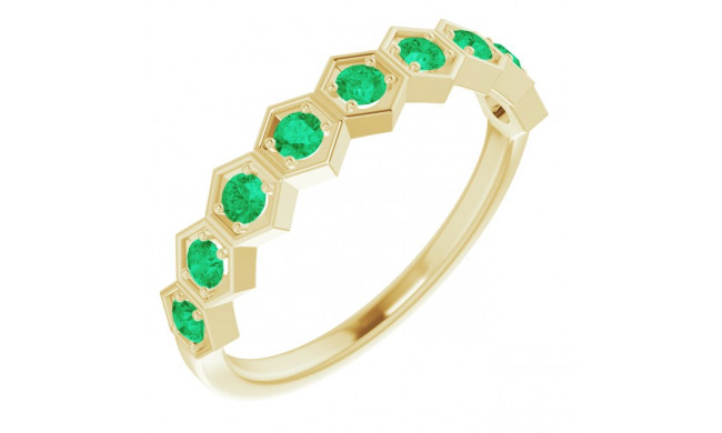 14K Yellow Emerald Stackable Ring - 71876636P