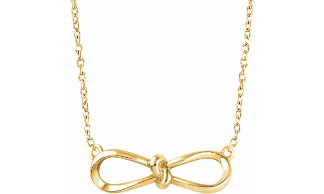 14K Yellow Bow 18 Necklace - 65239460001P