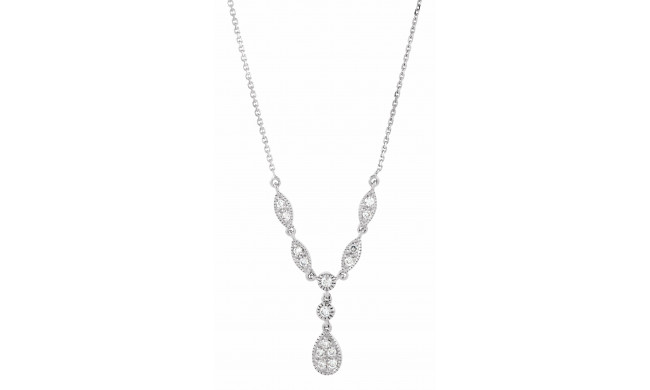 14K White 1/4 CTW Diamond Y 18 Necklace - 61547261610P