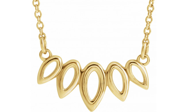 14K Yellow Leaf 16-18 Necklace - 86766601P