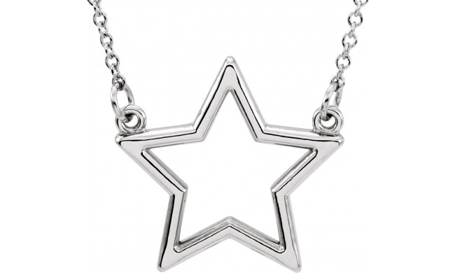 14K White Star 16 Necklace - 85877101P