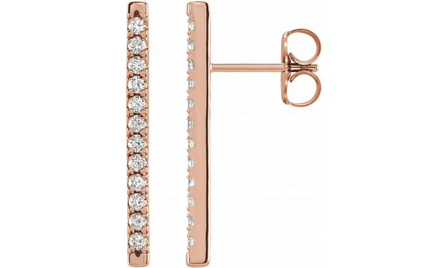 14K Rose 1/3 CTW Diamond French-Set Bar Earrings - 87066607P