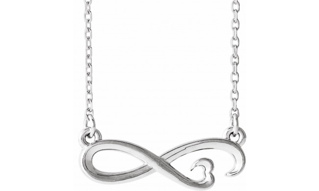 14K White Infinity-Inspired Heart 16-18 Necklace - 86673600P