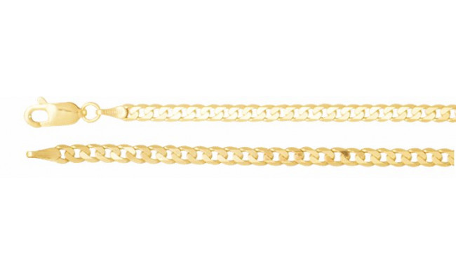 14K Yellow 3 mm Solid Curb 7 Chain - CH2639444P
