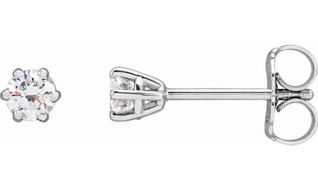 14K White 3.2 mm I2 1/4 CTW Diamond 6-Prong Wire Basket Earrings - 292366036P