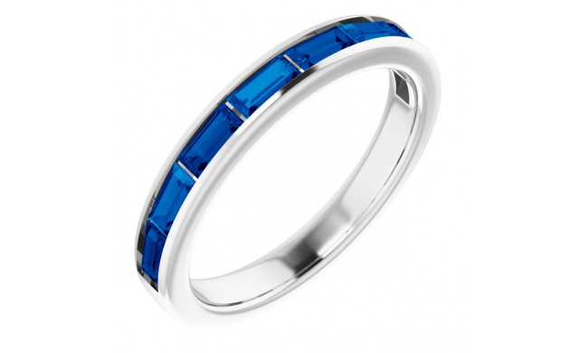 14K White Blue Sapphire Ring - 12293260027P
