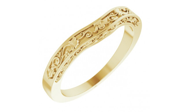 14K Yellow Floral-Inspired Matching Band - 123679117P