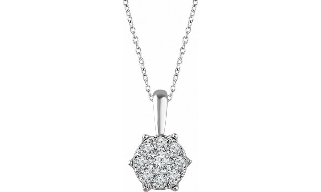 14K White 1/3 CTW Diamond 16-18 Necklace - 65265860000P